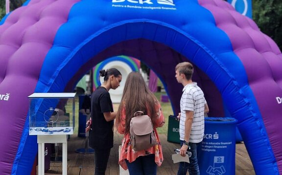 Branded Mastertent MS5 inflatable being used as an event shelter. 