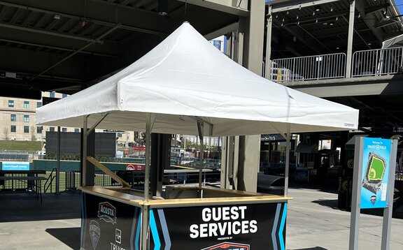 Charlotte Knights Baseball team guest services pavilion. 