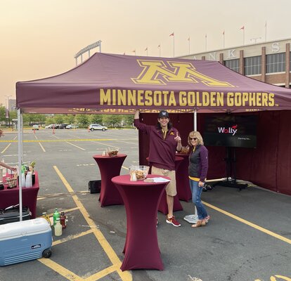 Minnesota Golden Gophers Tailgate Mastertent A tailgate tent by Mastertent branded for the Minnesota Golden Gophers.