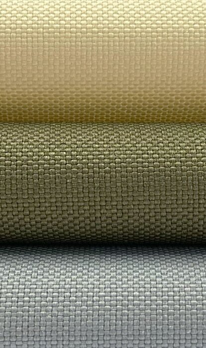 Tessuto per gazebo ecologico Mastertent in 3 colori: Sand, Stone e Olive, fatto con plastica PET riciclata