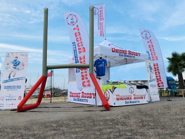 Printed promotion tent for the Unione Rugby San Benedetto.