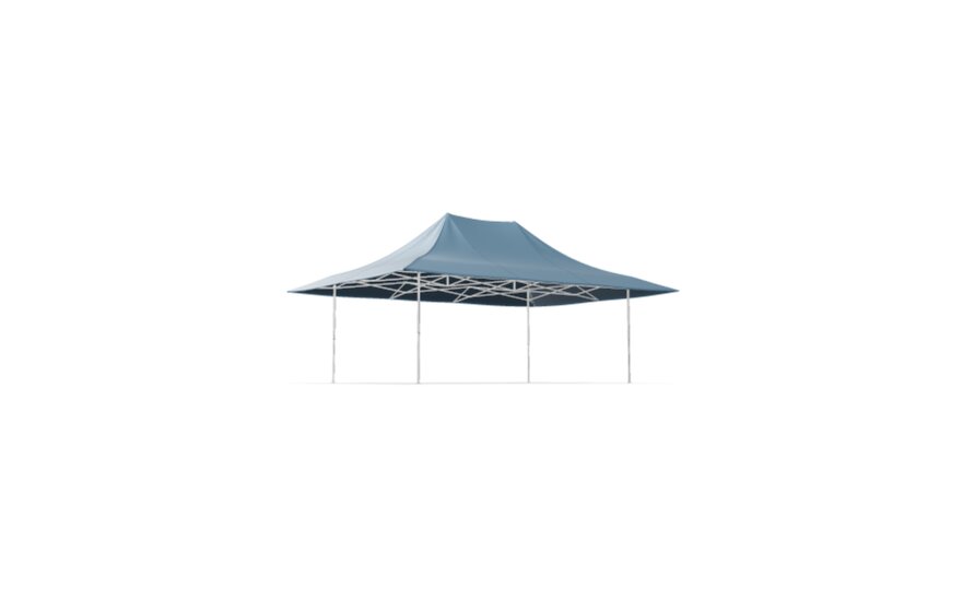 Faltpavillon 4,5x3m mit blauem Dach inklusive Vordach von MASTERTENT