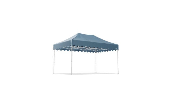 Gazebo 4,5x3 m with blue roof and scalloped valance from MASTERTENT 