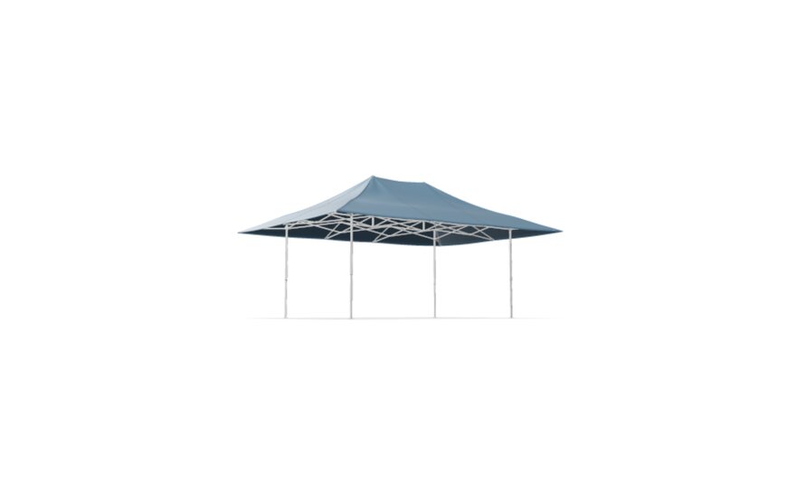 Faltpavillon 6x4m mit blauem Dach inklusive Vordach von MASTERTENT