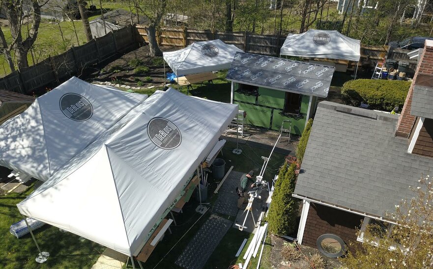 Folding gazebo 6x4 white customized with De Blois logo