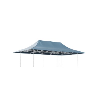 Gazebo 8x4 m with blue roof and awning from MASTERTENT 