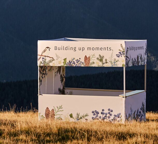 Gazebo pieghevole 3x3 m bianco con stampa personalizzata e tetto piatto Square